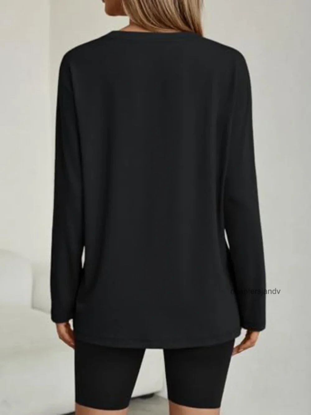 Womens Oversized Long Sleeve T-Shirt Casual Crewneck Soft Tee